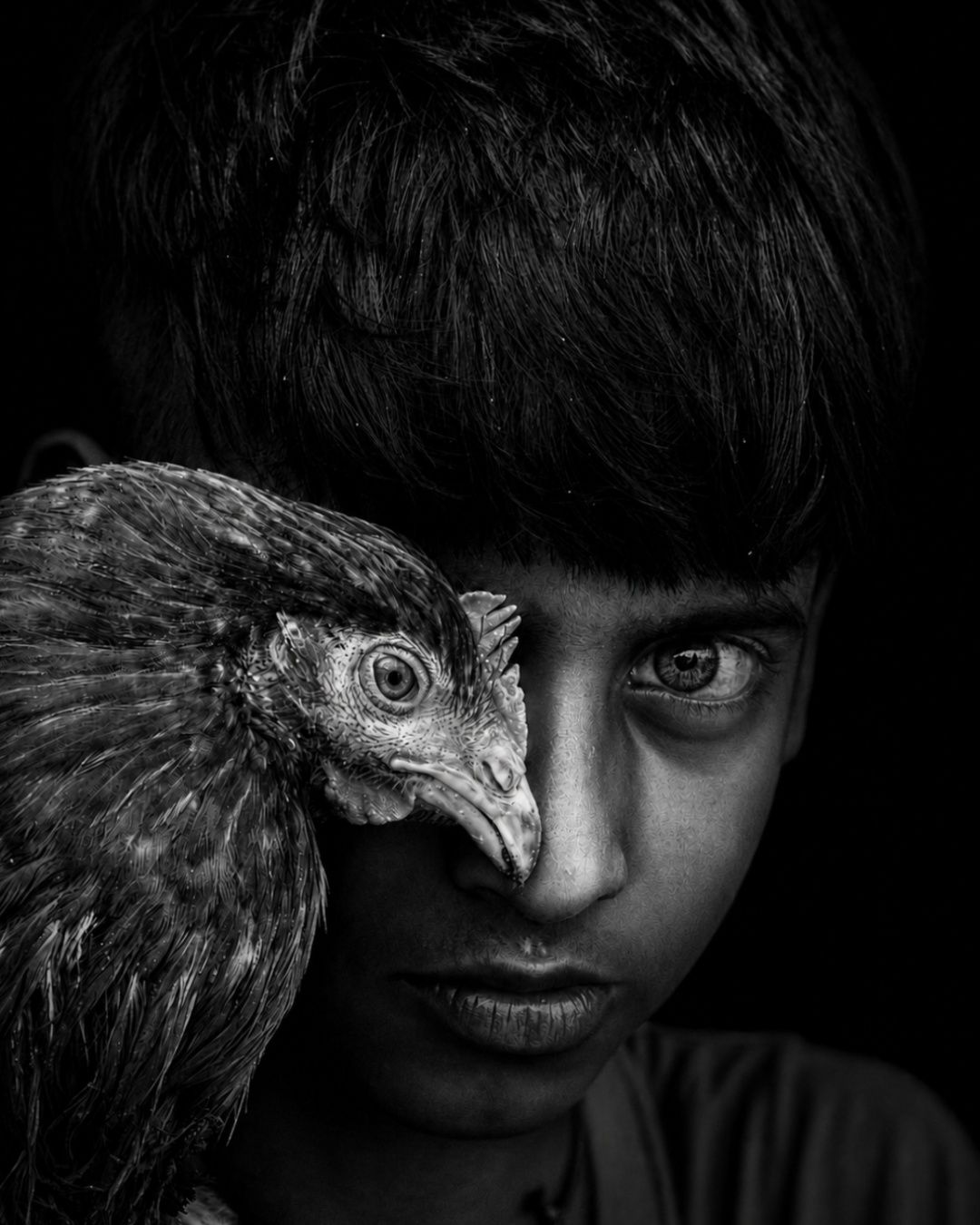 A simple portrait of a village boy